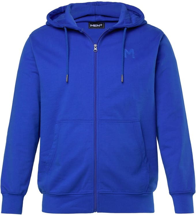 Men Plus - Heren - Trainingsjasje met capuchon basic - Kobaltblauw - Maat L