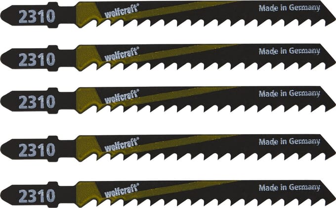 wolfcraft - 5 Decoupeerzaagbladen - Decoupeerzaagblad T-schacht - 100mm - 2360000