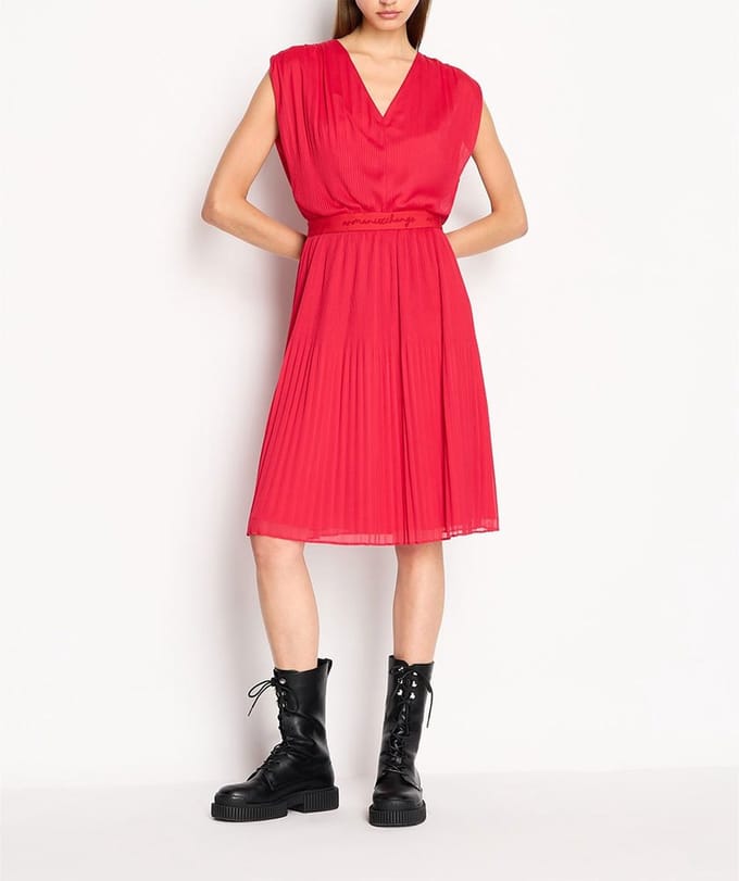 Armani Exchange 6rya09_yn3pz Mouwloze Jurk Rood M Vrouw