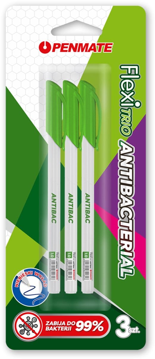 Penmate Flexi Trio Jet Antibacteriële Pen - 3 Stuks