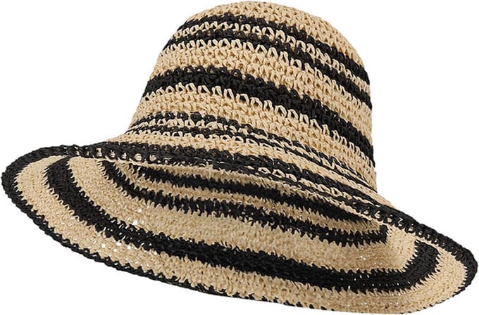 Sarlini Hoed Straw Natuur/Zwart