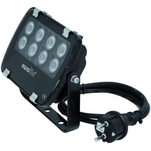 Eurolite LED IP-FL-8 3000 K 30° PAR LED-schijnwerper Aantal LEDs: 8 x 1 W Zwart
