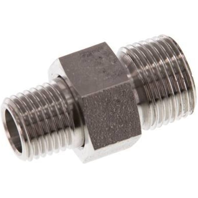 Dubbele Nippel R1/4 '' X R3/8 '' Afscheidbare RVS Conische Afdichting 40bar