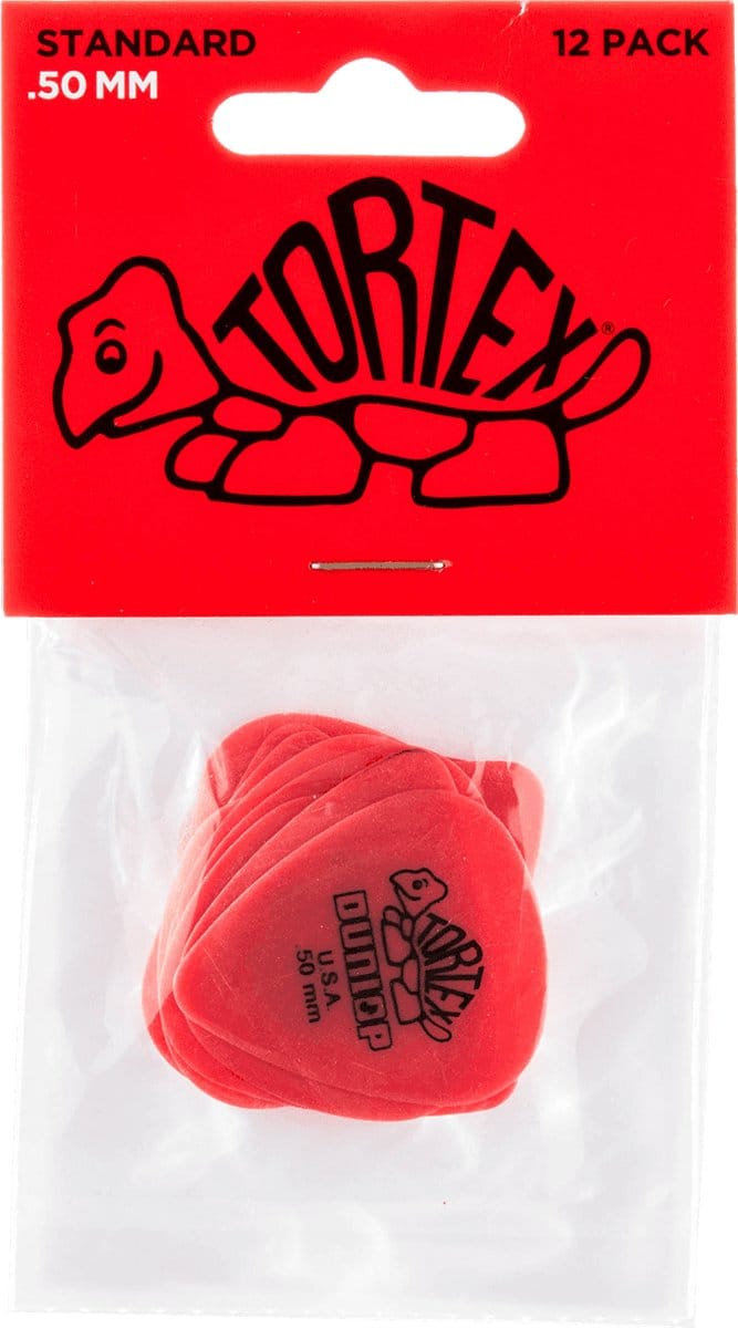 Dunlop Tortex Standard .50 Plectrum 12-Pack rood - Plectra