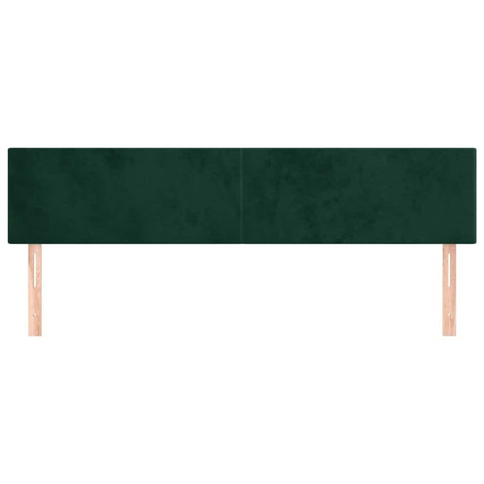 vidaXL - Hoofdborden - 200x5x78/88 - cm - fluweel - donkergroen