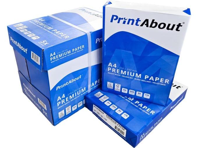 PrintAbout Premium A4 papier 1 doos (5x 500 vel)