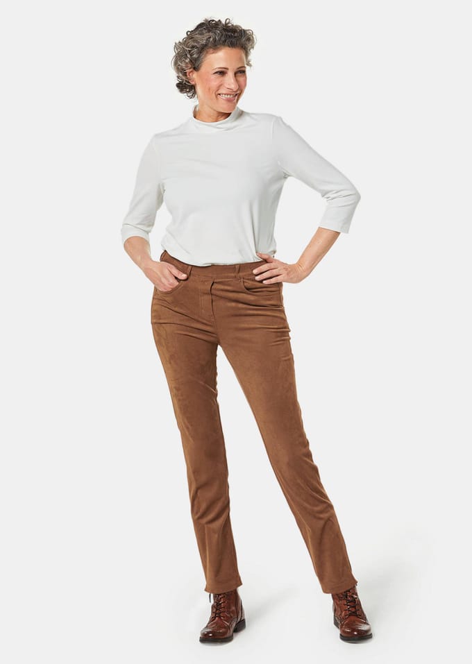 Goldner Broek in suède-look Bi-elastische broek in superzachte suède-look