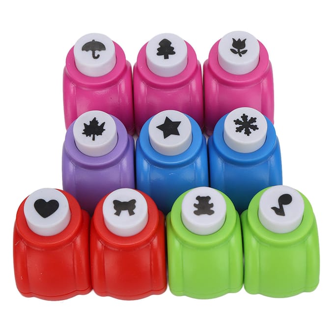 Lot de 10 perforatrices à motifs variés, faciles à utiliser, multifonctions et portables red