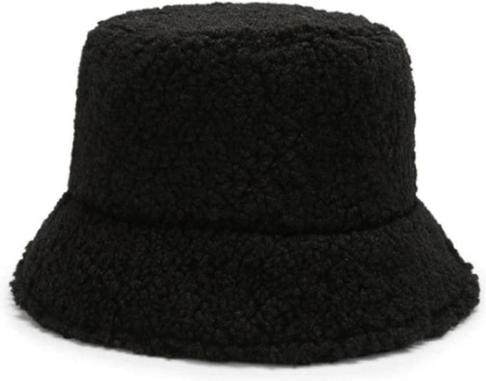 Teddy Bucket Hat / Vissershoed | Zwart | Polyacryl | One Size