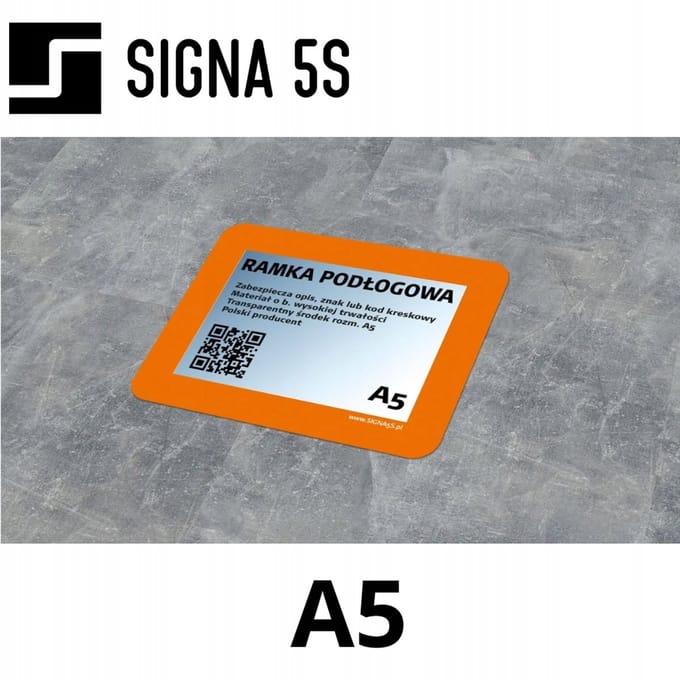 SIGNA 5S Vloerframe A5 Oranje - Duurzaam & Zelfklevend