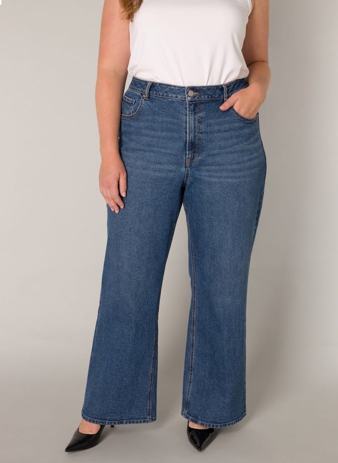 BASE LEVEL CURVY Amylia Bottoms - Mid Blue - maat WX-0(44) / L30