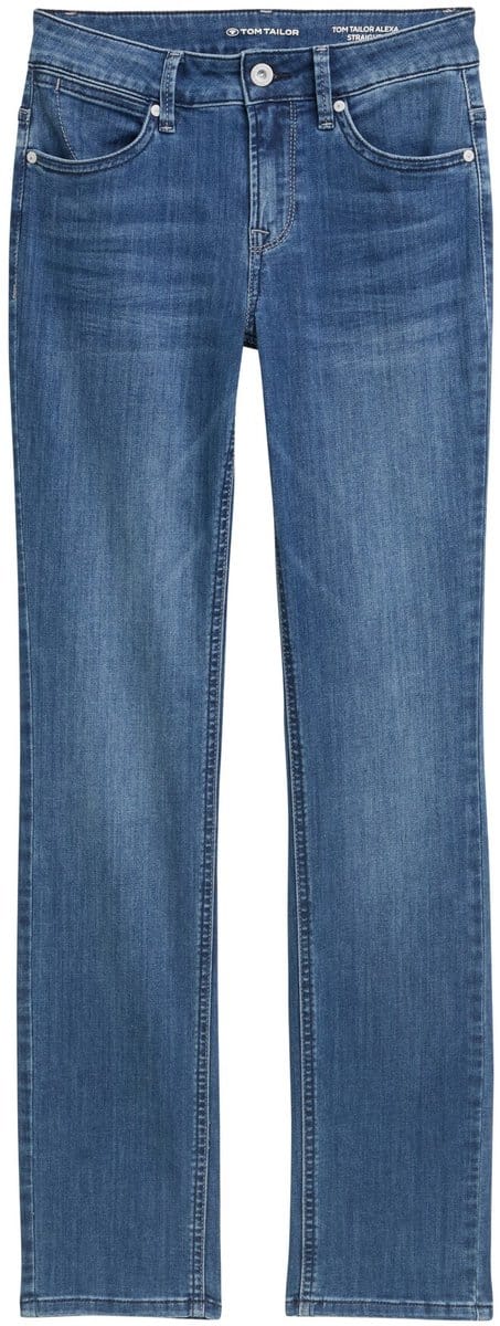 Tom Tailor - TTALEXA straight jeans - Maat 27/32 - mid stone wash denim
