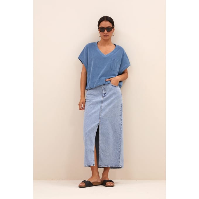 By-Bar Elba Denim Skirt Light Denim Größe: S | Maxiröcke Outlet | Damen | Blau