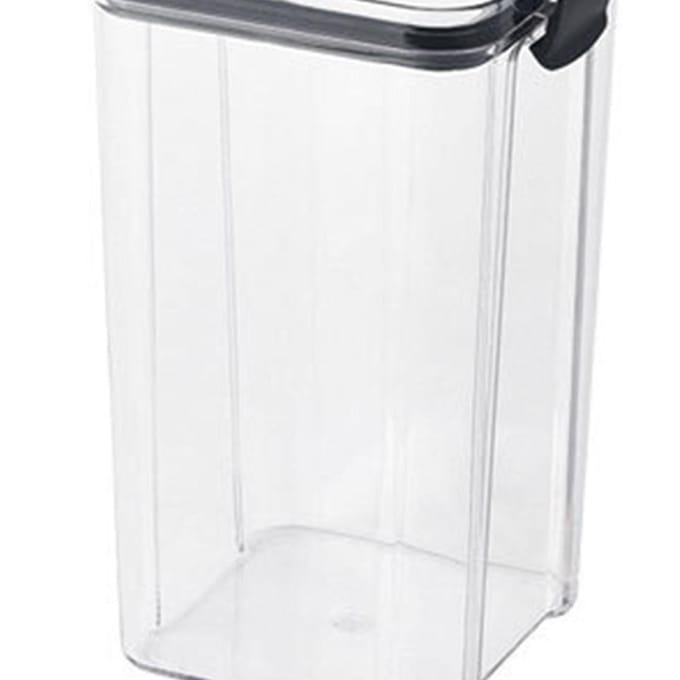 1300 ml Droogvoer Bewaarcontainer met Luchtdichte Klemdeksels Vierkant Transparant Helder Afgesloten Pot gray