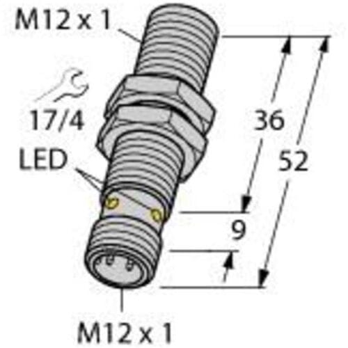 Turck Sensor Inductief Vlak NPN, NO BI2-M12-AN6X-H1141