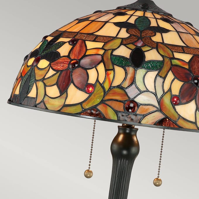 Quoizel Tiffany LED Tafellamp Kami | 2X E27 Max 60W | Vintage Bronze
