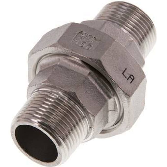 R 3/4'' RVS Borstnippel 3-delig met Conische afdichting 16 Bar - FL2S-M-SH-034R-C