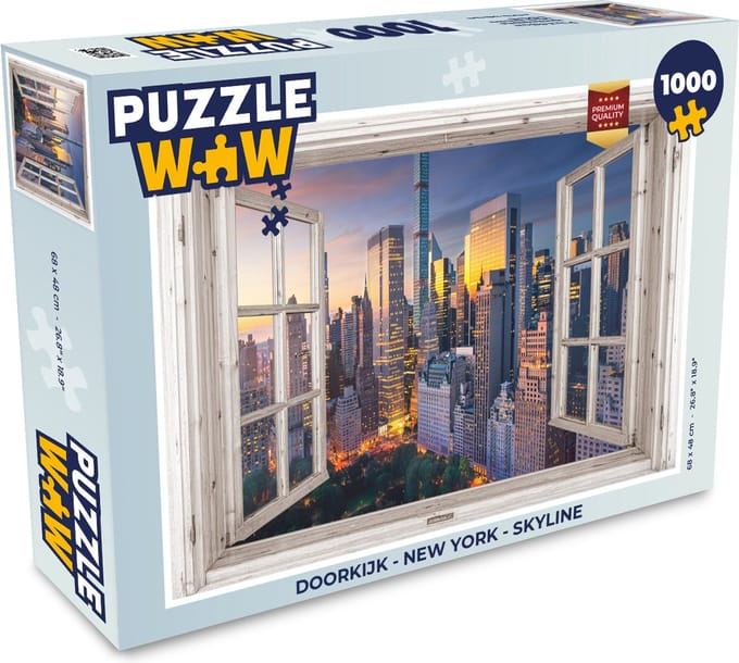 Puzzel Doorkijk - New York - Skyline - Legpuzzel - Puzzel 1000 stukjes volwassenen