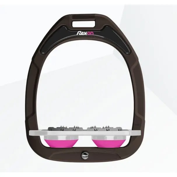 Platte Ultra Grip Stijgbeugels Bruin/Grijs/Roze Flex-On Green Composite