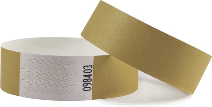 CombiCraft Blanco Tyvek Polsbandje Goud - 5000 stuks