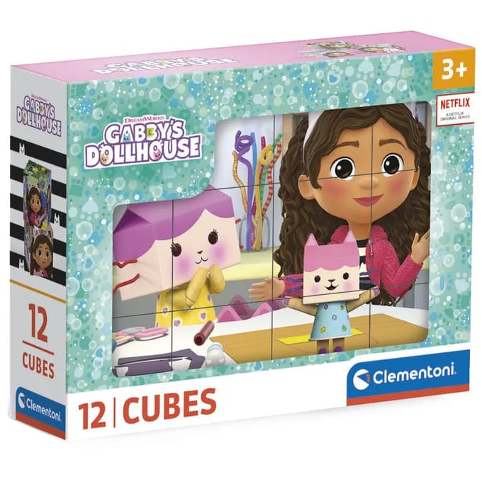 Clementoni - 12 Blokken Puzzel - Gabby's Dollhouse - 6 afbeeldingen - Vanaf 3 jaar