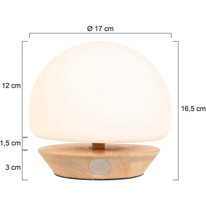 Tafellamp Ancilla 7932BE Wit Hout 3 Stappen Dimbaar Steinhauer - Klassieke Binnenverlichting