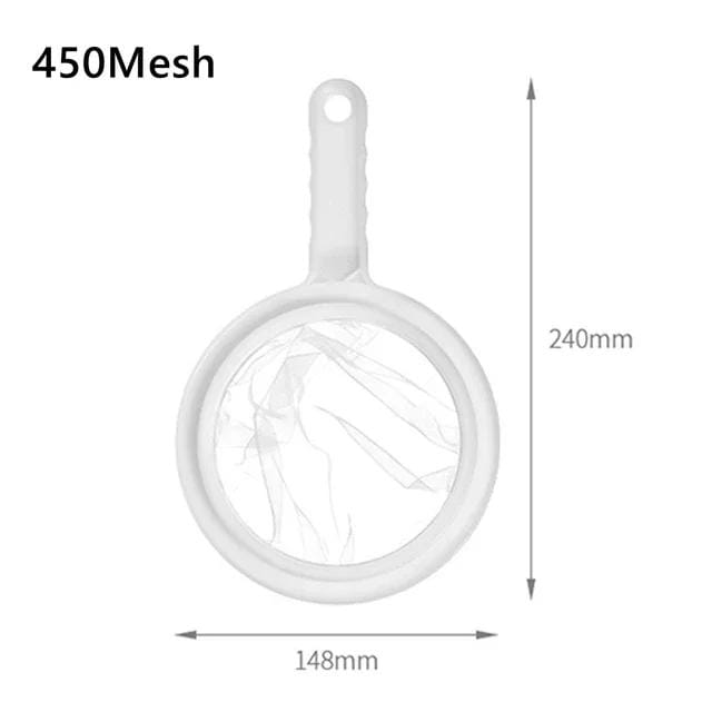 Sapfilter 100/200/400 Mesh Keuken Ultrafijn Mesh Zeef Nylon Mesh Filterlepel Sojamelk Koffie Yoghurt Keukengadgets white