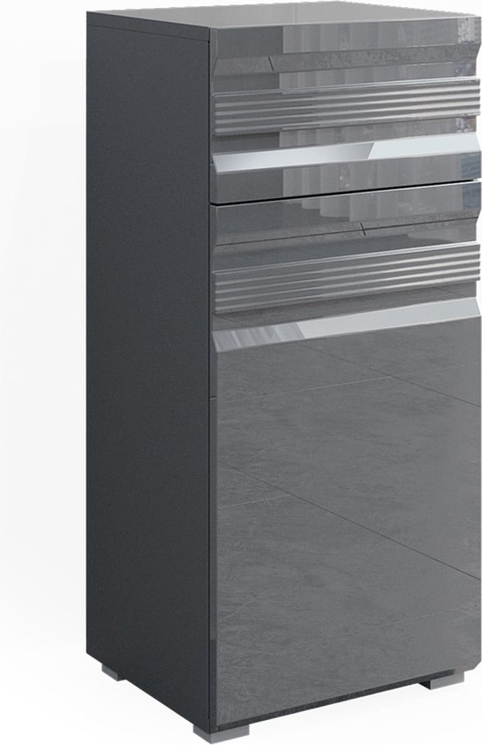 Vicco Fredd Halfhoge kast – 36.4 x 79 cm Antraciet Hoogglans