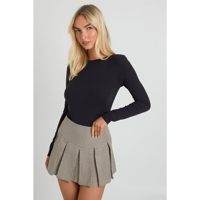 boohoo Dames Ultrazachte lange mouw bodysuit | Zwart | Maat: 36