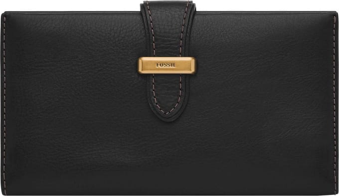 FOSSIL Portemonnee Tremont Tab Clutch Black Zwart