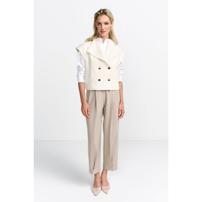 Rich & Royal Boucle Waistcoat Oversized Pearl White Taglia: 36 | Gilet Outlet | Donna | Bianco