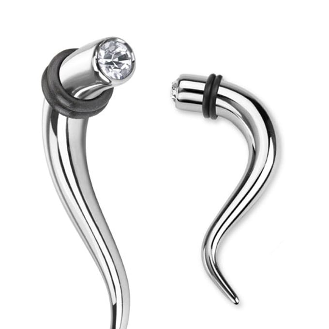 5 mm taper hangende met witte CZ steen