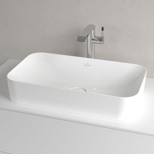 Villeroy & Boch Finion - Opzetwastafel zonder overloop, 60x35 cm, met Ceramicplus, alpine wit 414361R1