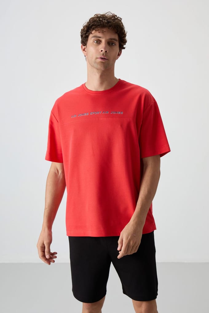 Overmaatse T-shirt met ronde hals en print