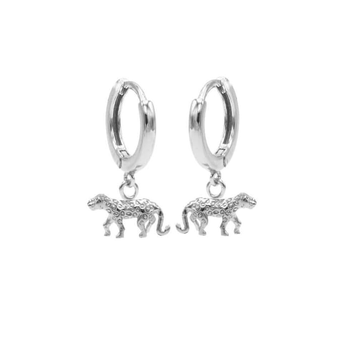 Karma Oorringen Hinged Hoops Leopard Zilver