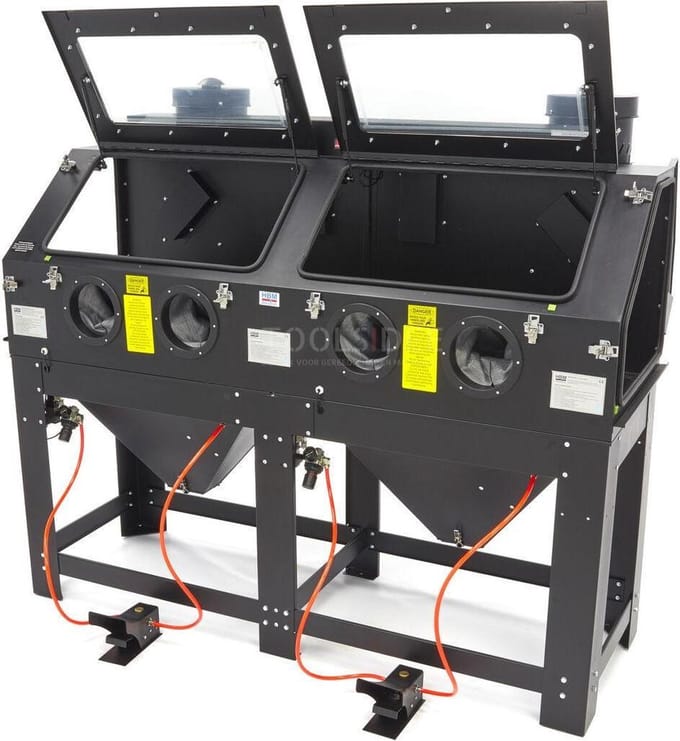 HBM SBC 880 Dubbele Straalcabine met 2 afzuigers, 8 bar, 195 kg