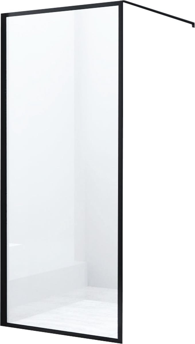Diamond Line Bailey - Inloopdouche / Douchewand - 100x200 - Mat Zwart Profiel - Antikalk - Helder Glas - 8mm Veiligheidsglas