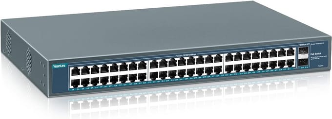 48-Poorts Gigabit PoE Switch Unmanaged met 1000 Mbps SFP Uplink