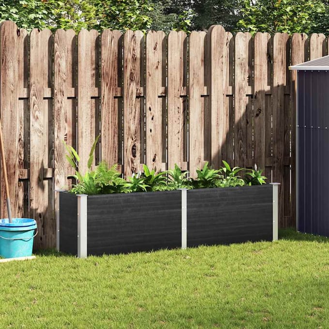 vidaXL - Plantenbak - verhoogd - 200x50x54 - cm - HKC - grijs