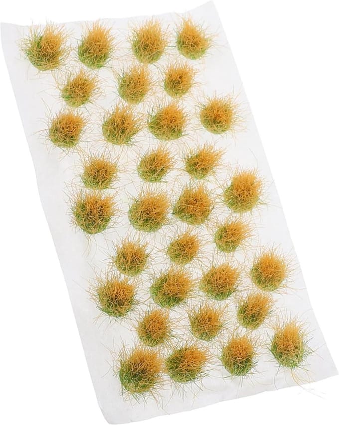 Kunstgras Clusters - Model Gras - Miniatuur Landschappen - Rijk Gedetailleerd - 12.8 cm - Khaki