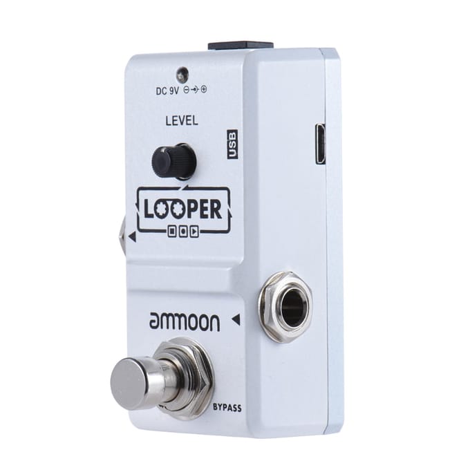 Ammoon AP-09 Nano Series Loop Effectpedaal voor elektrische gitaar Looper True Bypass Onbeperkte overdubs 10 wit