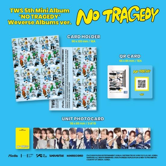 TWS 5ème Mini Album NO TRAGEDY Version Albums Weverse 1pcs white