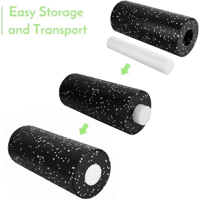 2 In 1 Holle Kolom Foam Roller Set EPP Spierverlichtende Massage Roller Fitnessapparatuur Sportmassage Rollers black