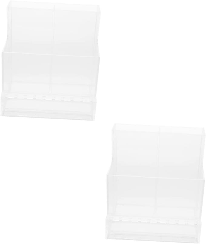 Opberg Rek - Boor Bits Houder - Nagel Kunst - Set van Twee - 10.3 x 19.4 cm - Transparant