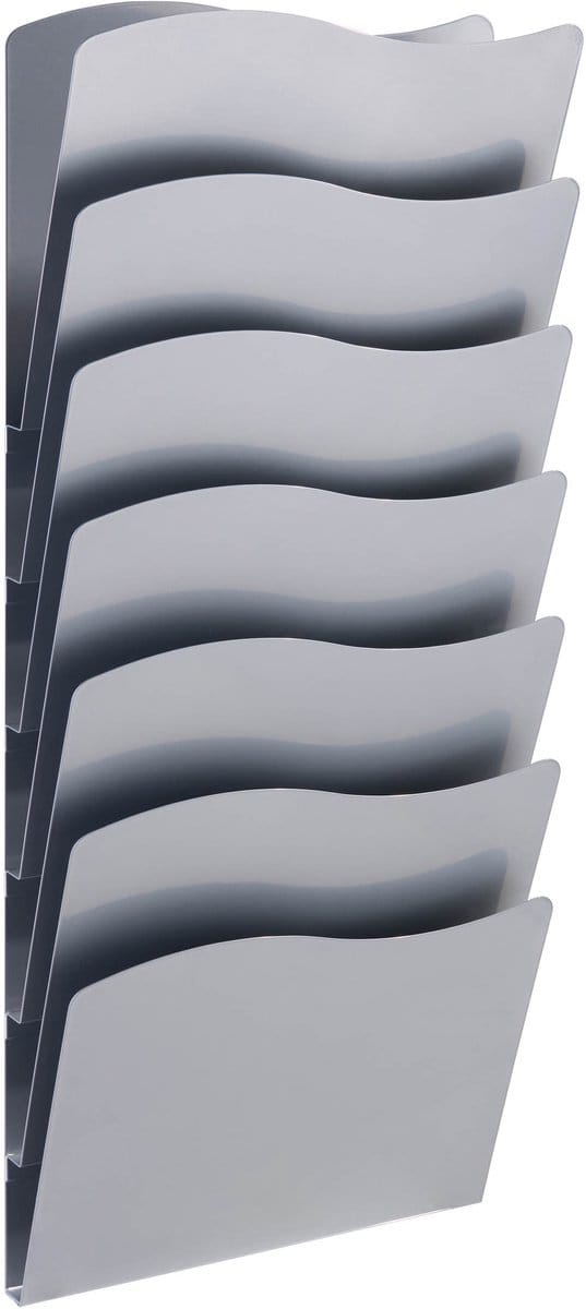 Zilveren Brochurehouder / Wandfolderhouder - Wand 7 x A4
