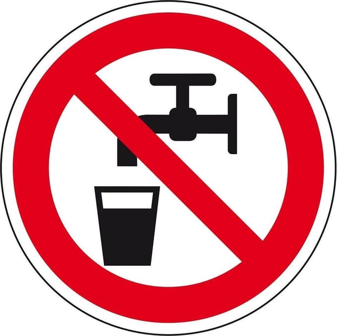 Geen drinkwater bord - kunststof 300 mm