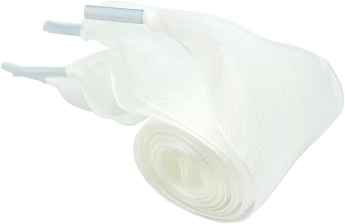 4 cm brede platte veters, lintveters van organza, 120 cm, 140 cm