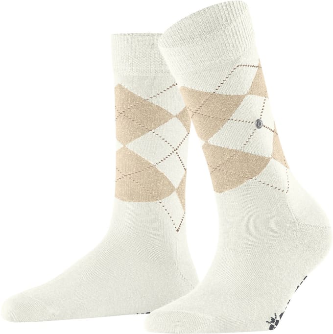 Burlington Marylebone Lurex gedessineerd wol sokken dames wit - maat 36-41