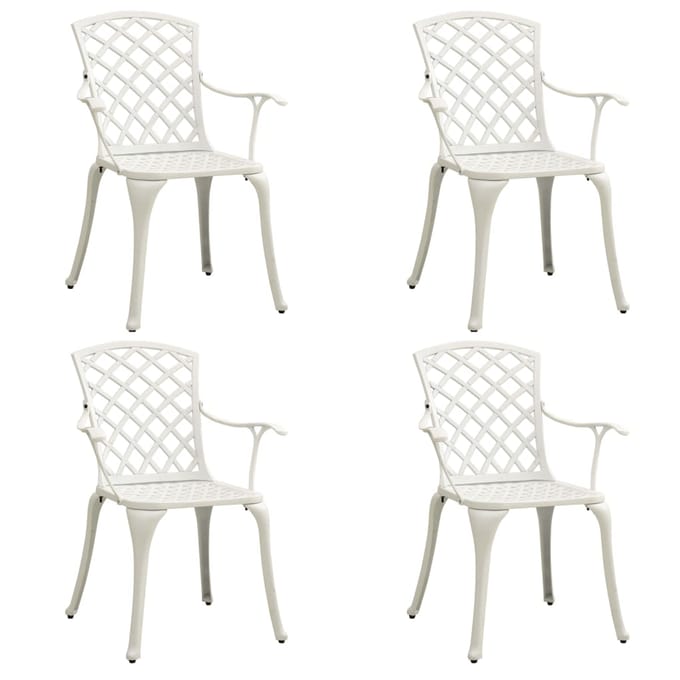 vidaXL - 5-delige - Bistroset - gietaluminium - wit