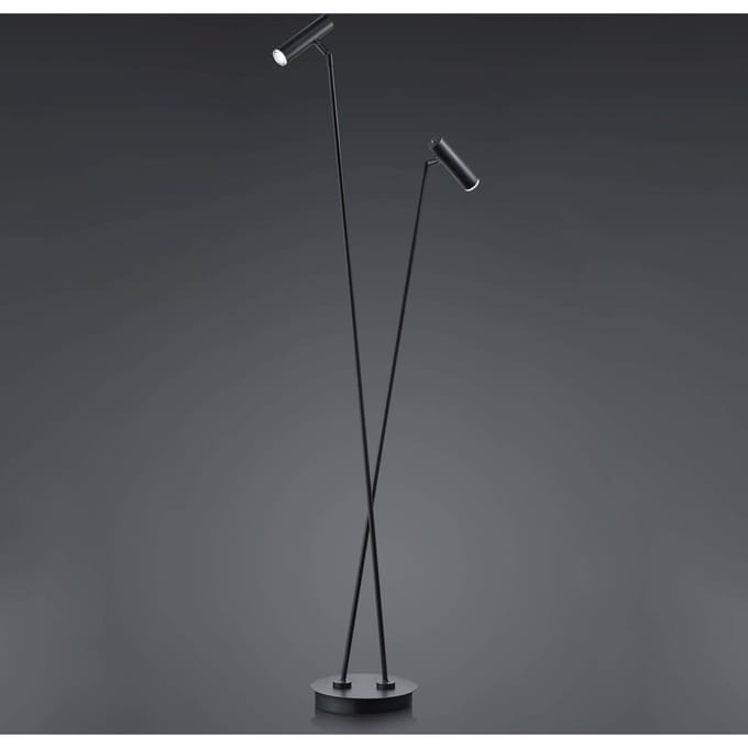 HELL LED vloerlamp Tom, 2-lamps, zwart